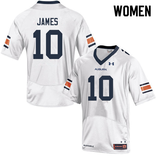 Auburn Tigers Women's D.J. James #10 White Under Armour Stitched College 2022 NCAA Authentic Football Jersey VZX7774KZ